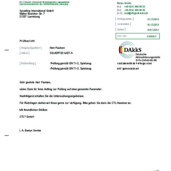 silvertex - safety EN 71-2 and 3